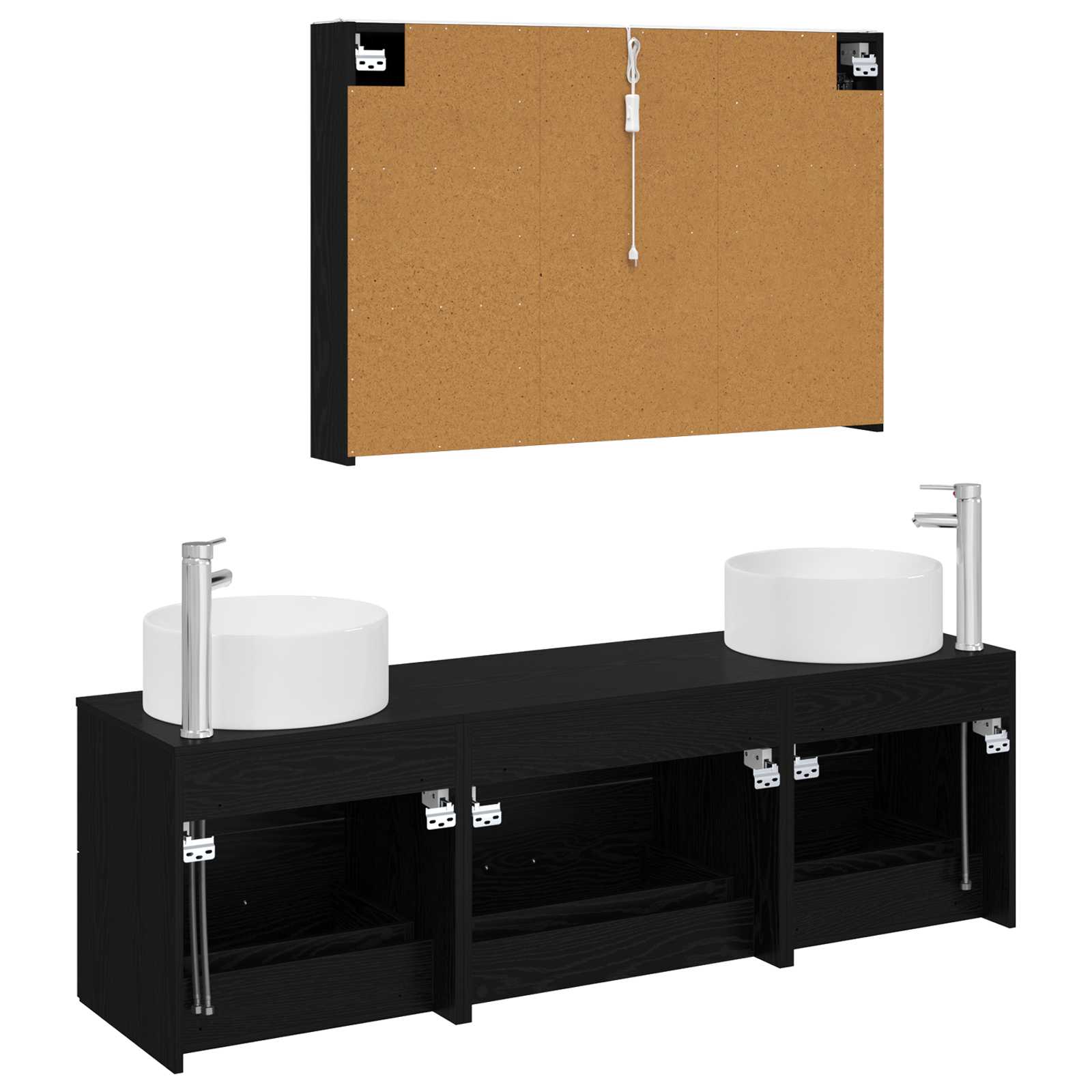 Ensemble de mobilier de salle de bain 4 pcs Chêne noir
