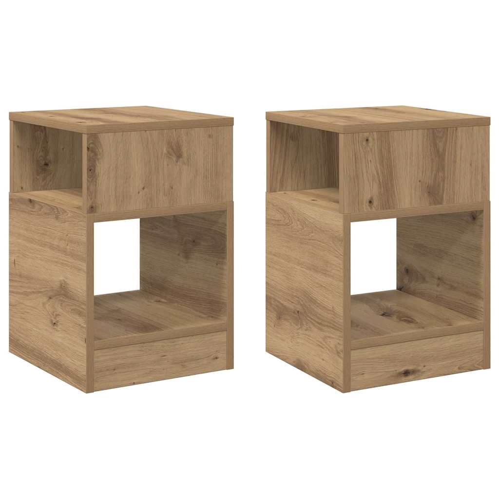Table d'appoint 2 pcs Chêne artisanal 30,5 x 30 x 45 cm - XIOS