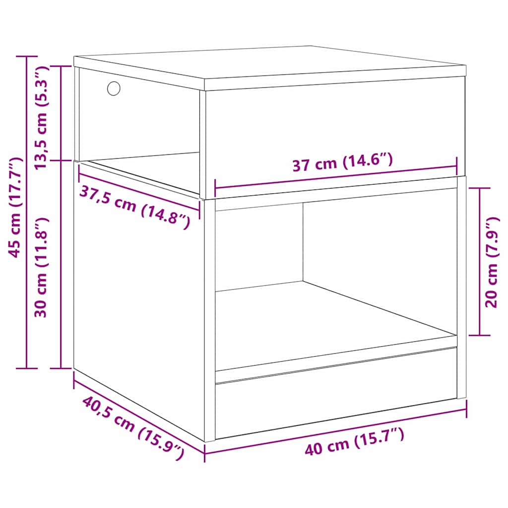 Table d'appoint 2 pcs Chêne fumé 40,5 x 40 x 45 cm - XIOS