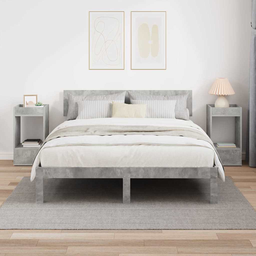 Table d'appoint 2 pcs Gris béton 30 x 30 x 56 cm - XIOS