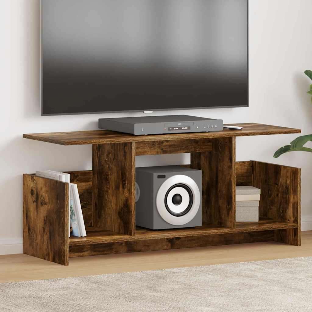 Meuble TV Chêne fumé 102 x 35 x 45 cm Bois d'ingénierie - XIOS