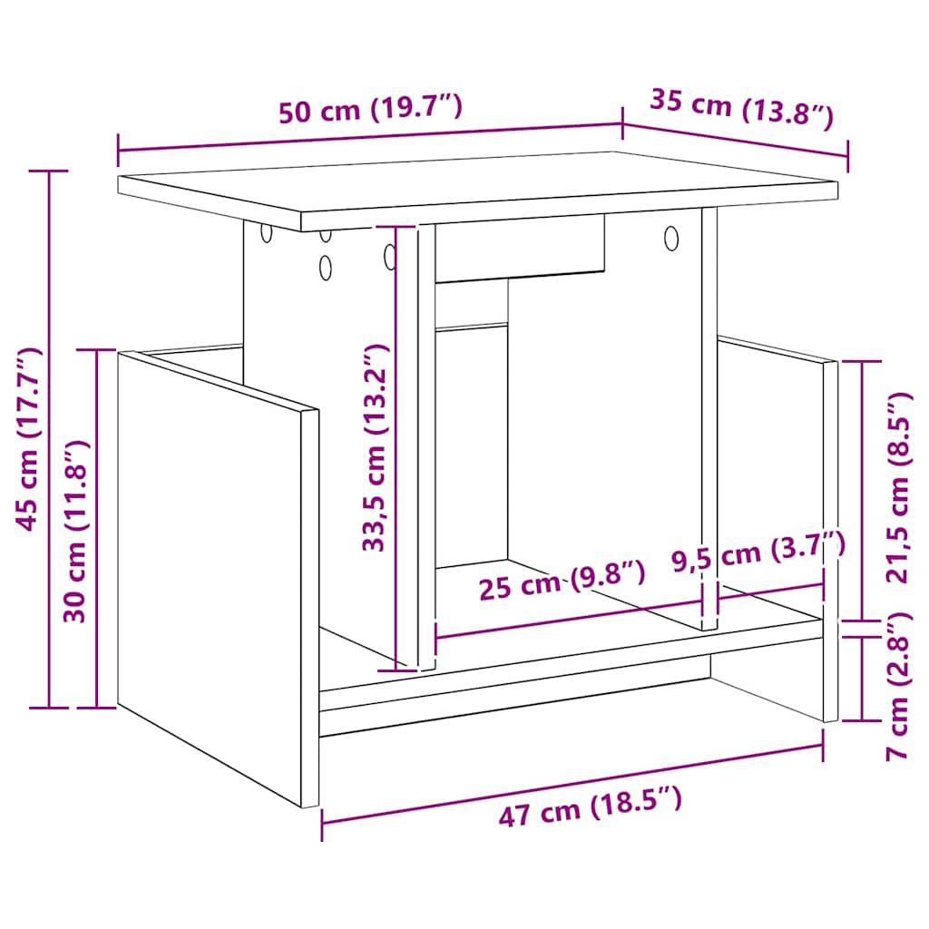 Meuble TV Blanc 50 x 35 x 45 cm Bois d'ingénierie - XIOS