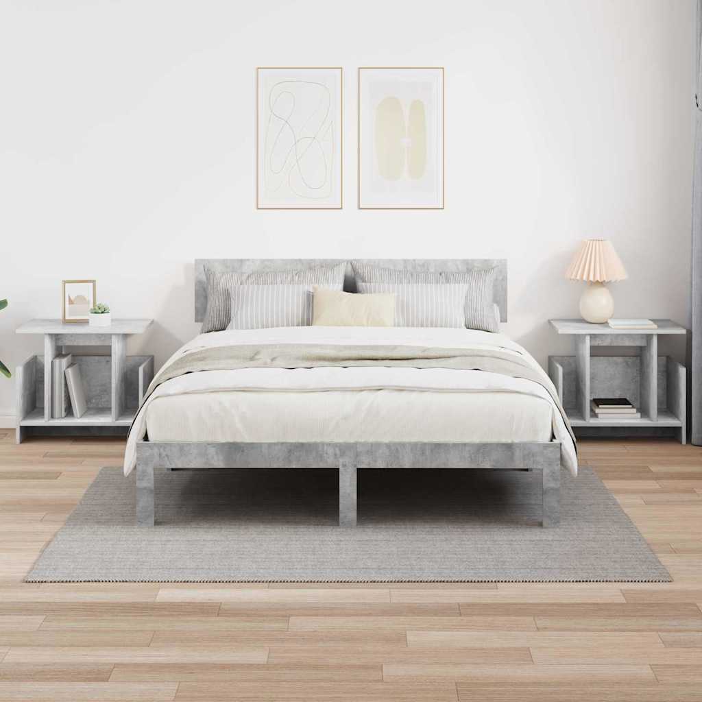 Meuble TV 2 pcs Gris béton 50 x 35 x 45 cm Bois d'ingénierie - XIOS