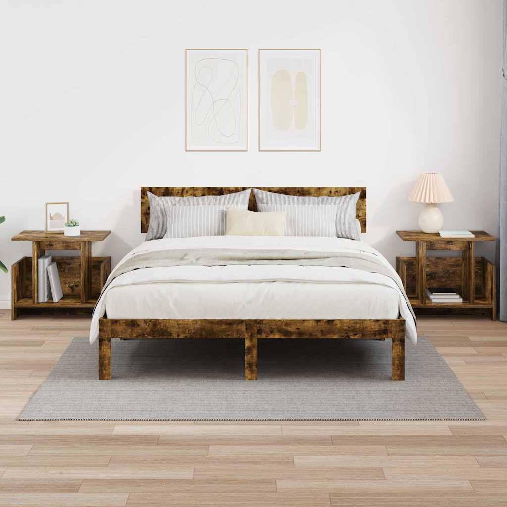 Meuble TV 2 pcs Chêne fumé 50 x 35 x 45 cm Bois d'ingénierie - XIOS
