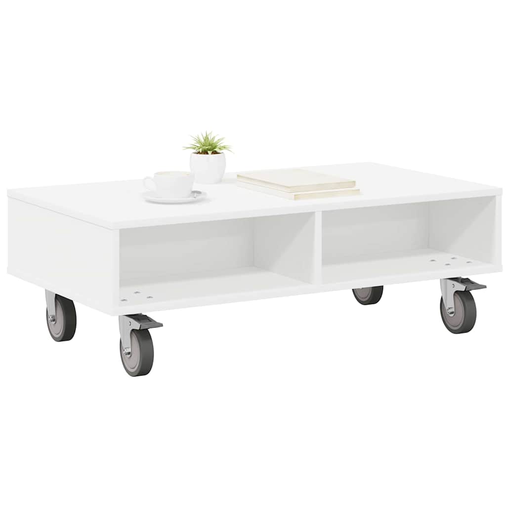 Table d'appoint avec roues Blanc 90 x 50 x 30 cm - XIOS
