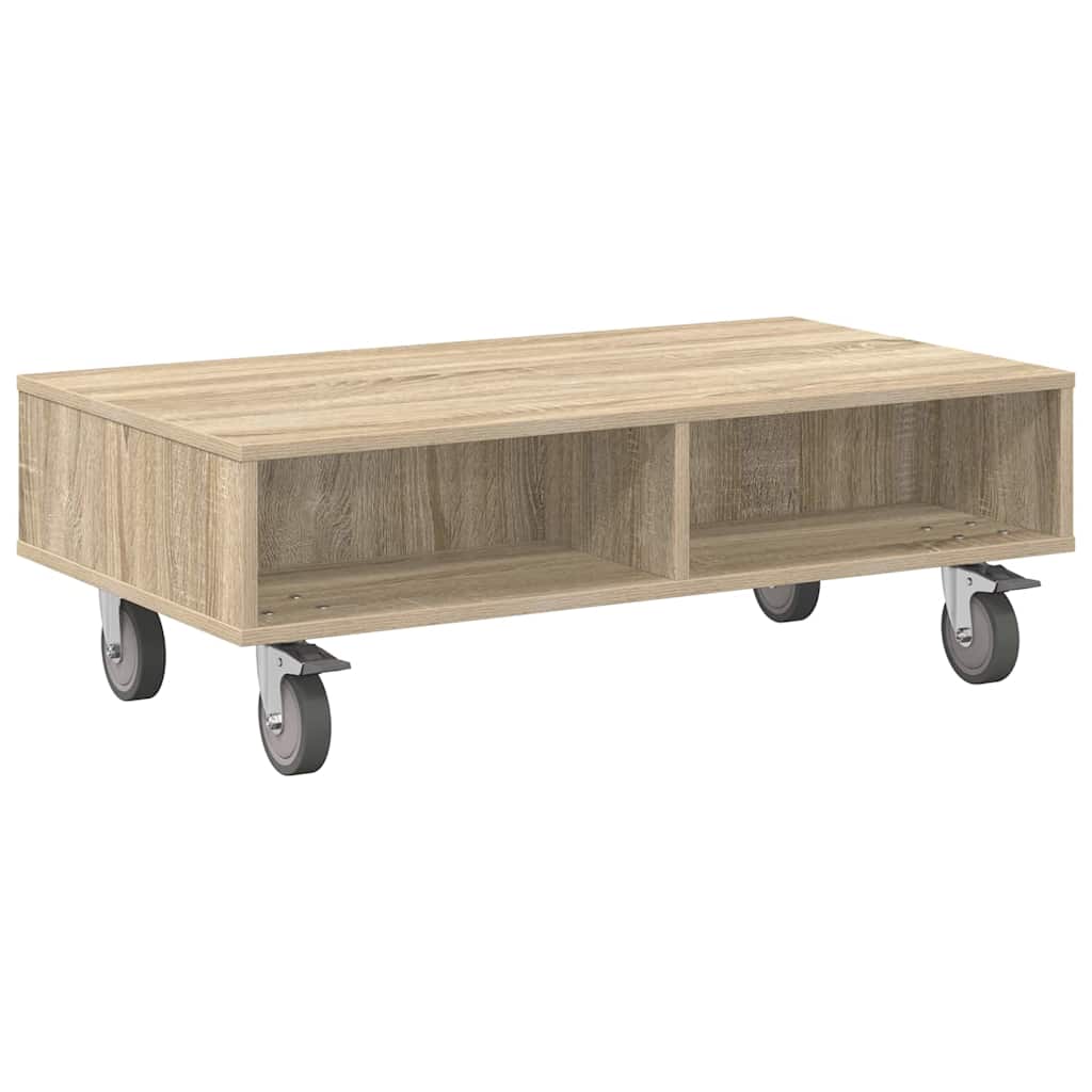Table d'appoint avec roues Chêne Sonoma 90 x 50 x 30 cm - XIOS