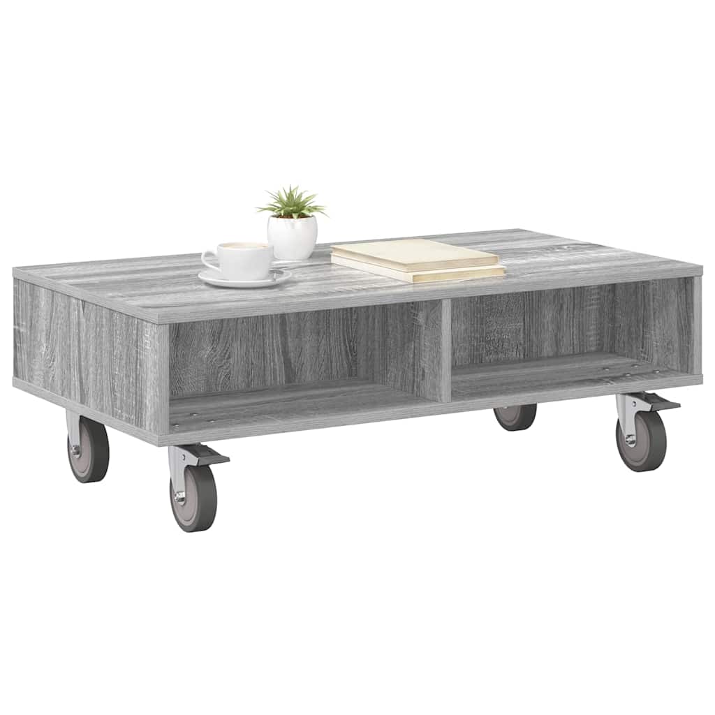 Table d'appoint avec roues Gris Sonoma 90 x 50 x 30 cm - XIOS