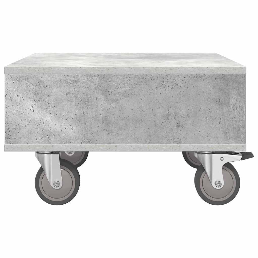 Table d'appoint avec roues Gris béton 50 x 50 x 30 cm - XIOS