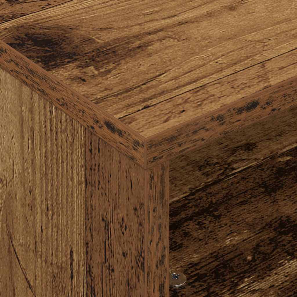 Table d'appoint avec roues Bois ancien 50 x 50 x 30 cm - XIOS