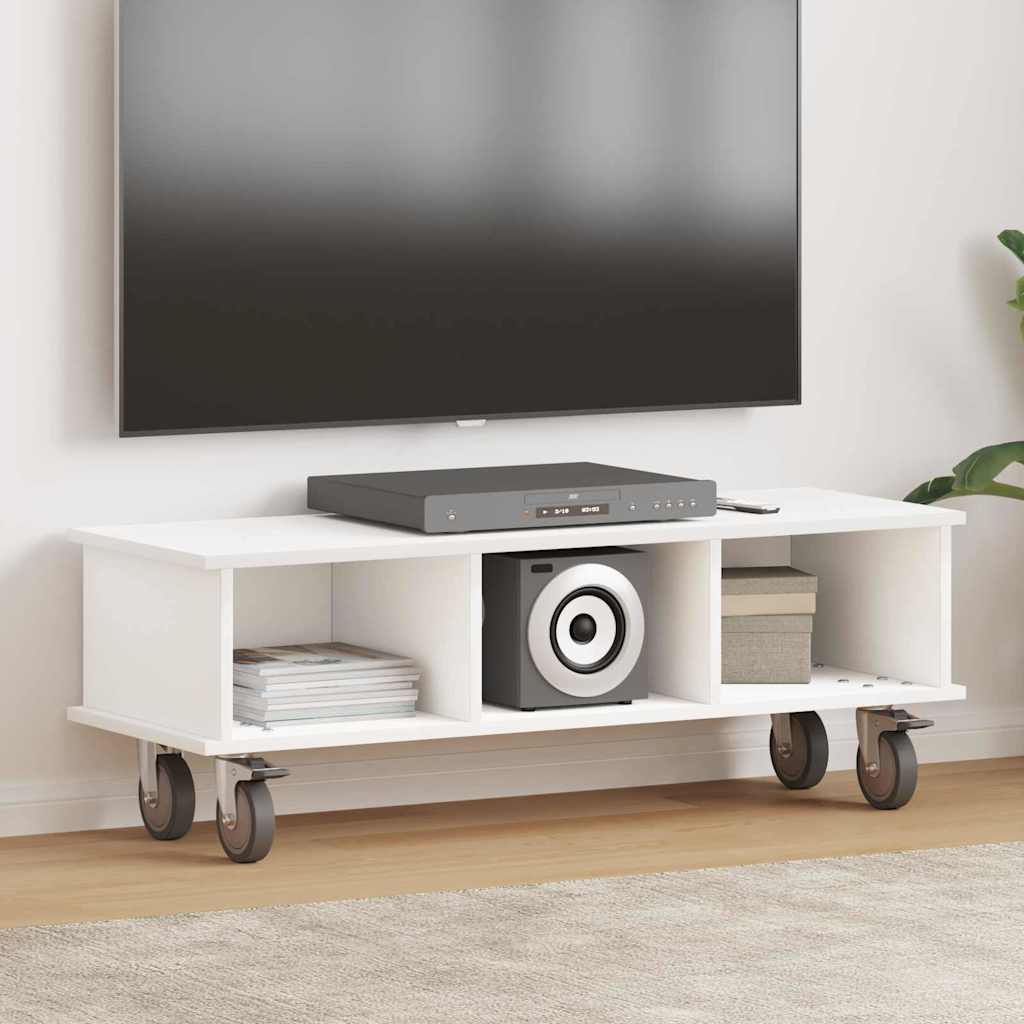 Meuble TV Blanc 100 x 35 x 35 cm Bois d'ingénierie - XIOS