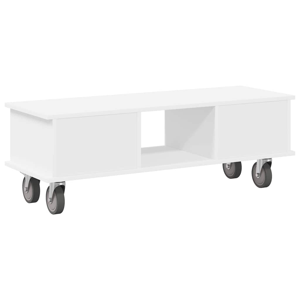 Meuble TV Blanc 100 x 35 x 35 cm Bois d'ingénierie - XIOS
