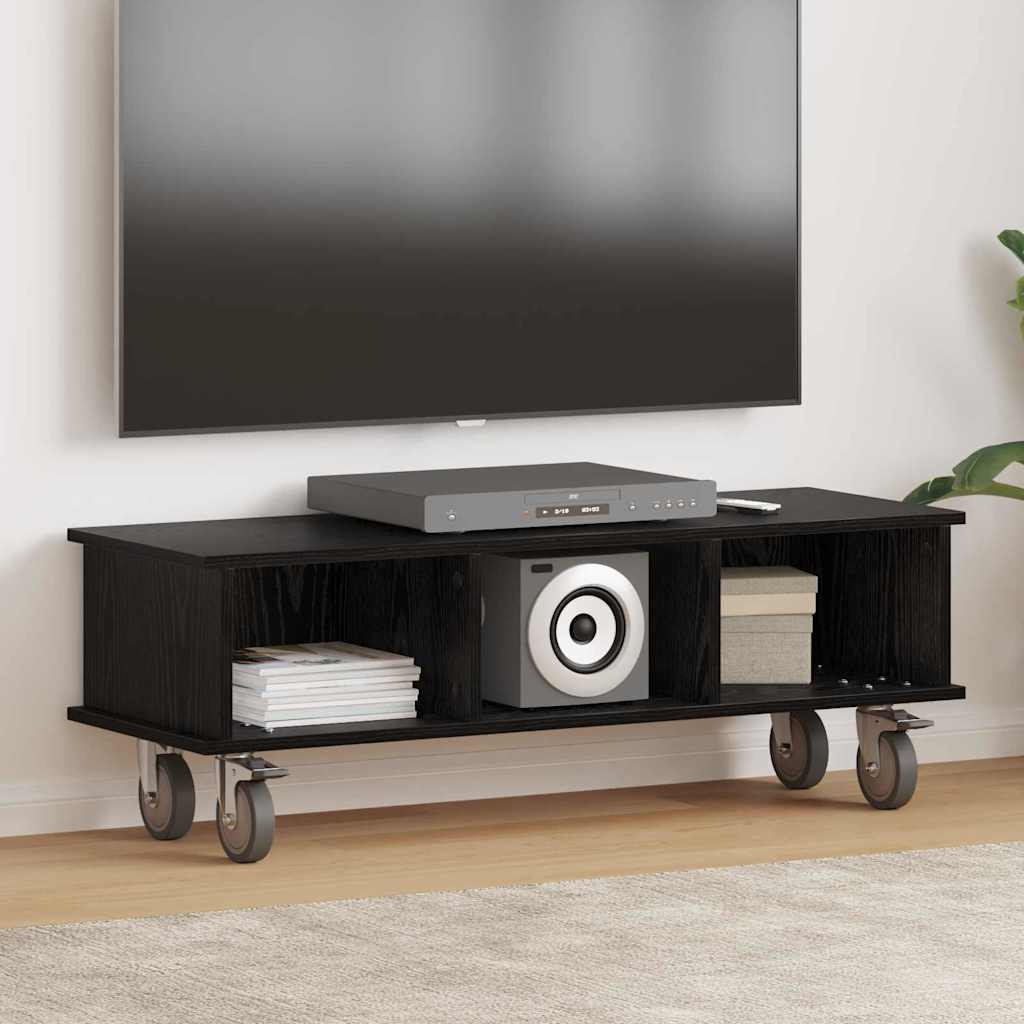 Meuble TV Chêne noir 100 x 35 x 35 cm Bois d'ingénierie - XIOS