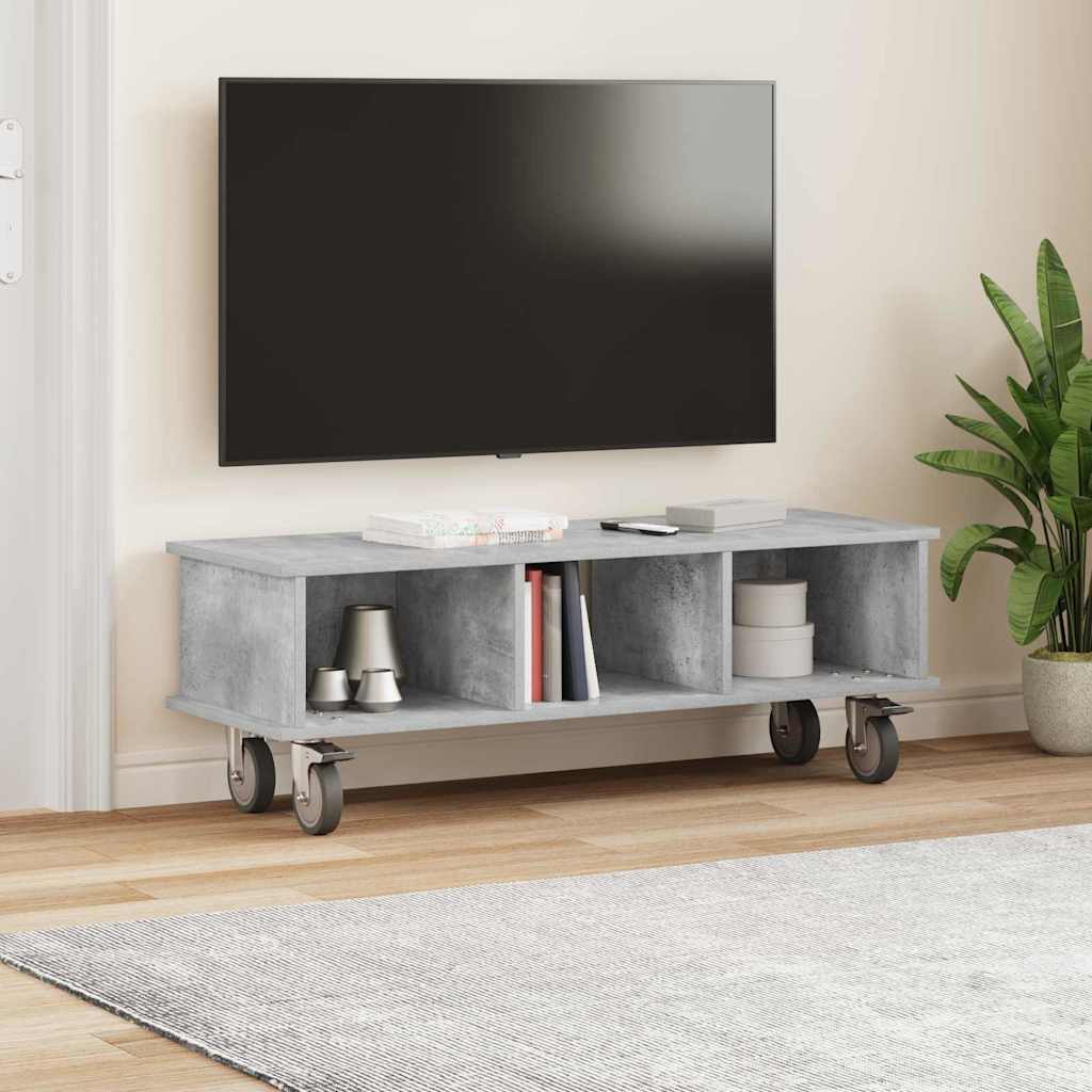 Meuble TV Gris béton 100 x 35 x 35 cm Bois d'ingénierie - XIOS