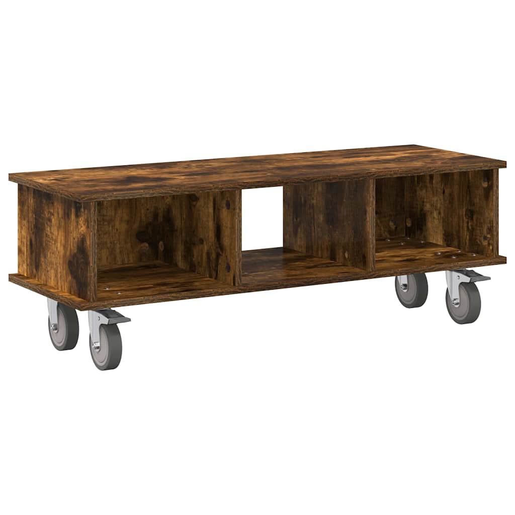 Meuble TV Chêne fumé 100 x 35 x 35 cm Bois d'ingénierie - XIOS
