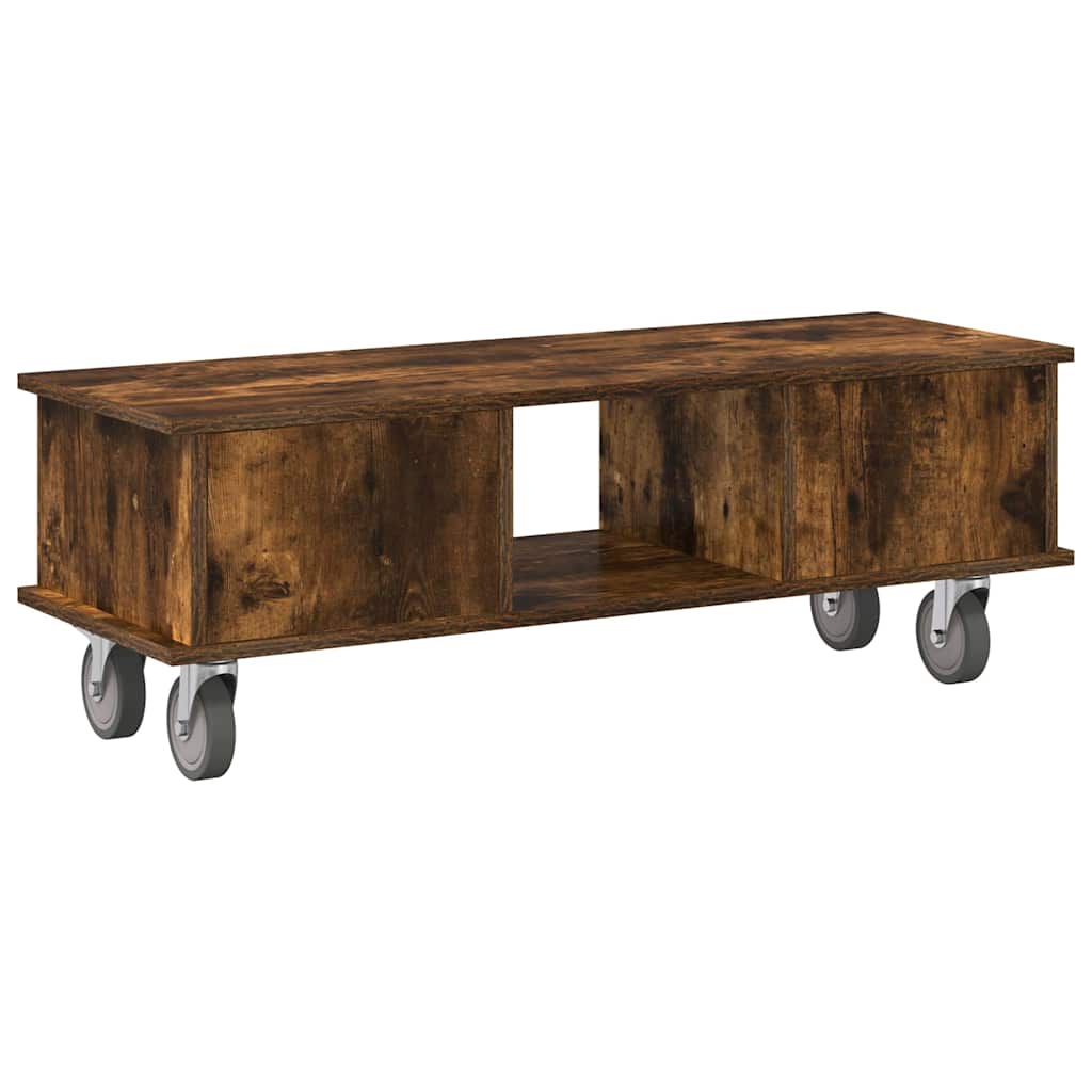 Meuble TV Chêne fumé 100 x 35 x 35 cm Bois d'ingénierie - XIOS