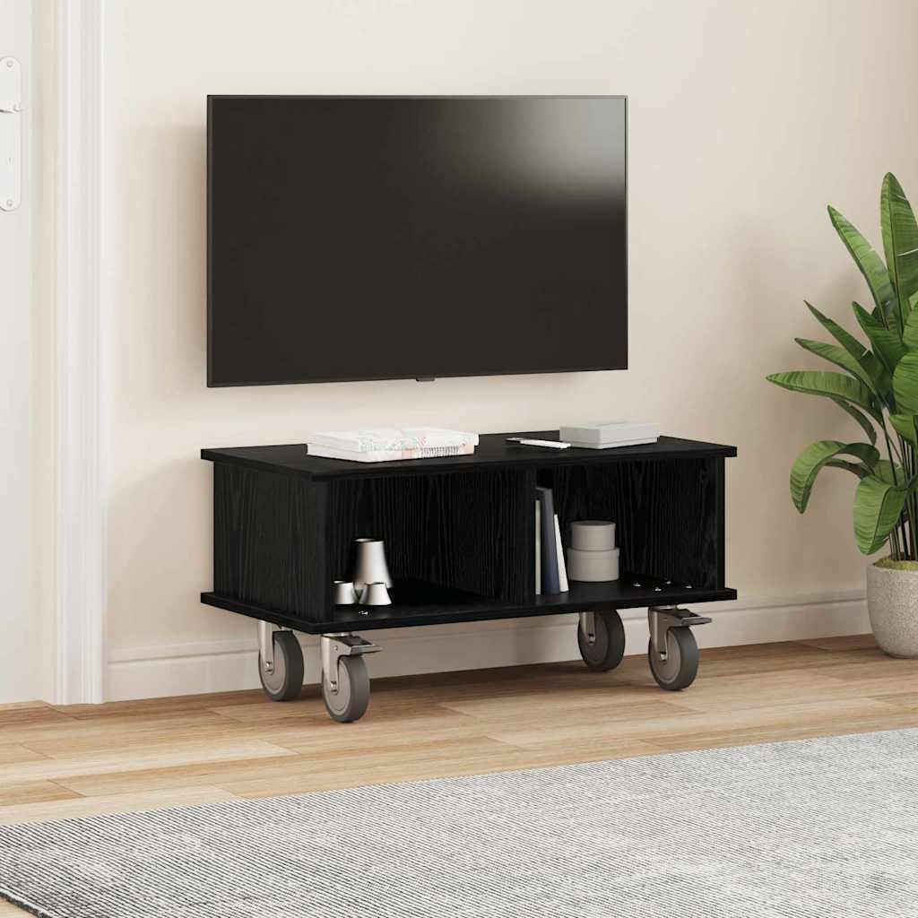 Meuble TV Chêne noir 68,5 x 35 x 35 cm Bois d'ingénierie - XIOS