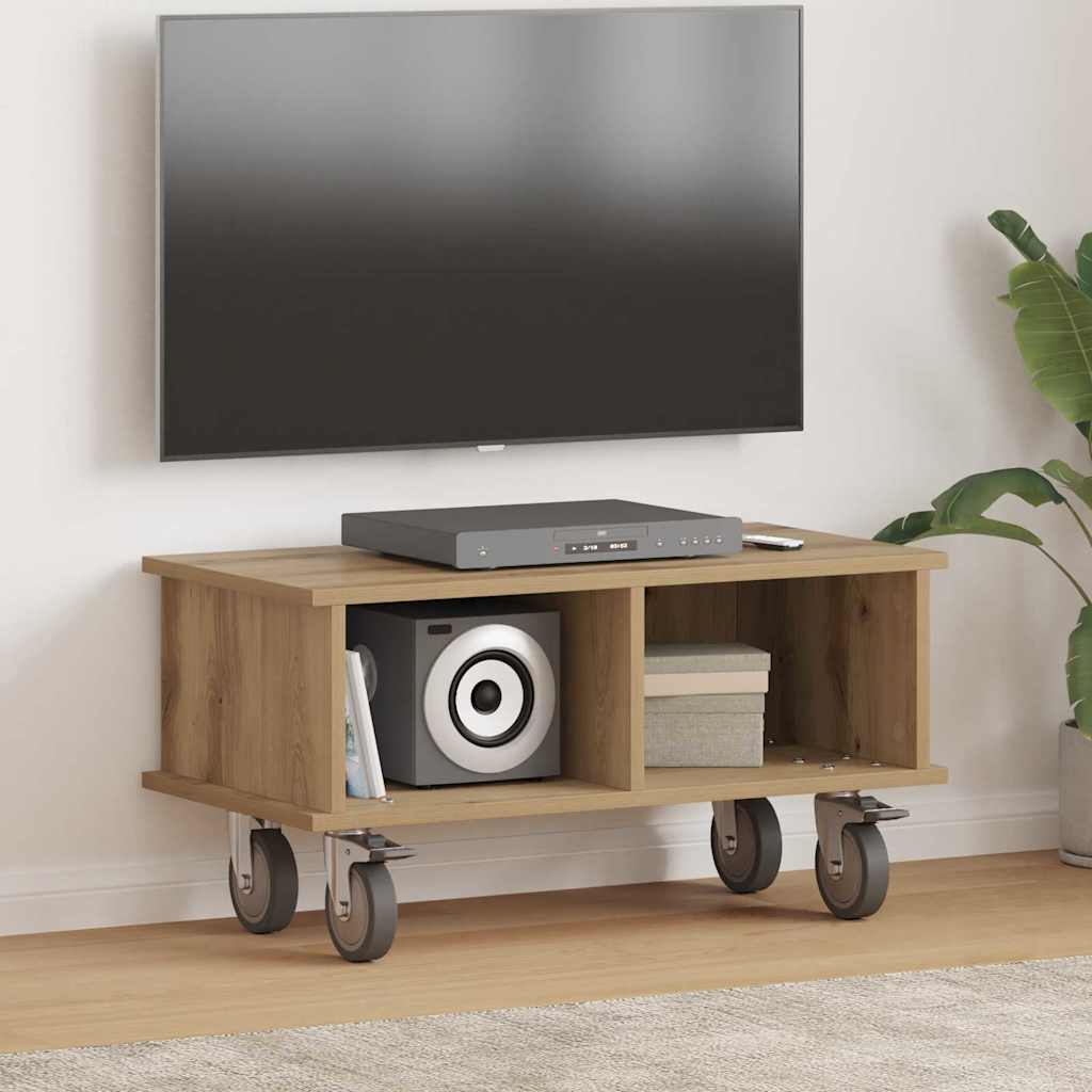 Meuble TV Chêne artisanal 68,5 x 35 x 35 cm Bois d'ingénierie - XIOS