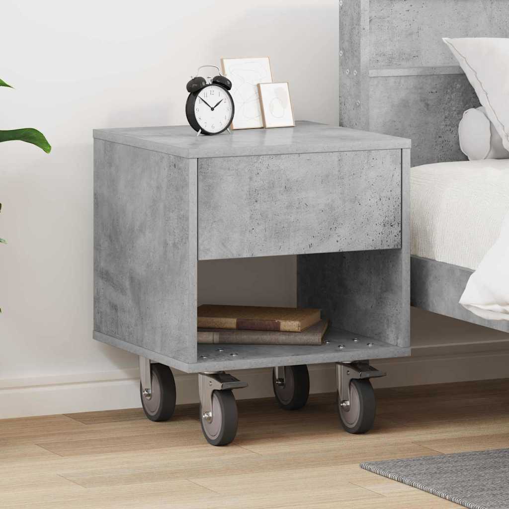 Table de chevet Gris béton 40,5 x 40 x 48 cm Bois d'ingénierie - XIOS