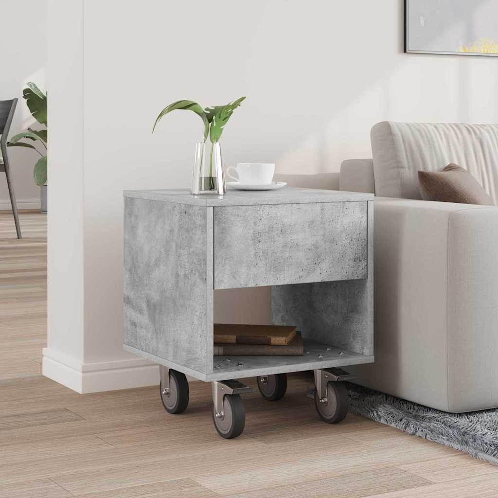 Table de chevet Gris béton 40,5 x 40 x 48 cm Bois d'ingénierie - XIOS
