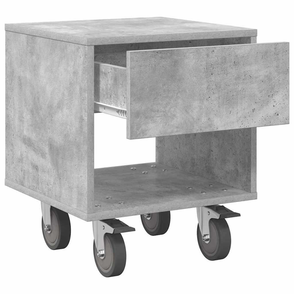 Table de chevet Gris béton 40,5 x 40 x 48 cm Bois d'ingénierie - XIOS