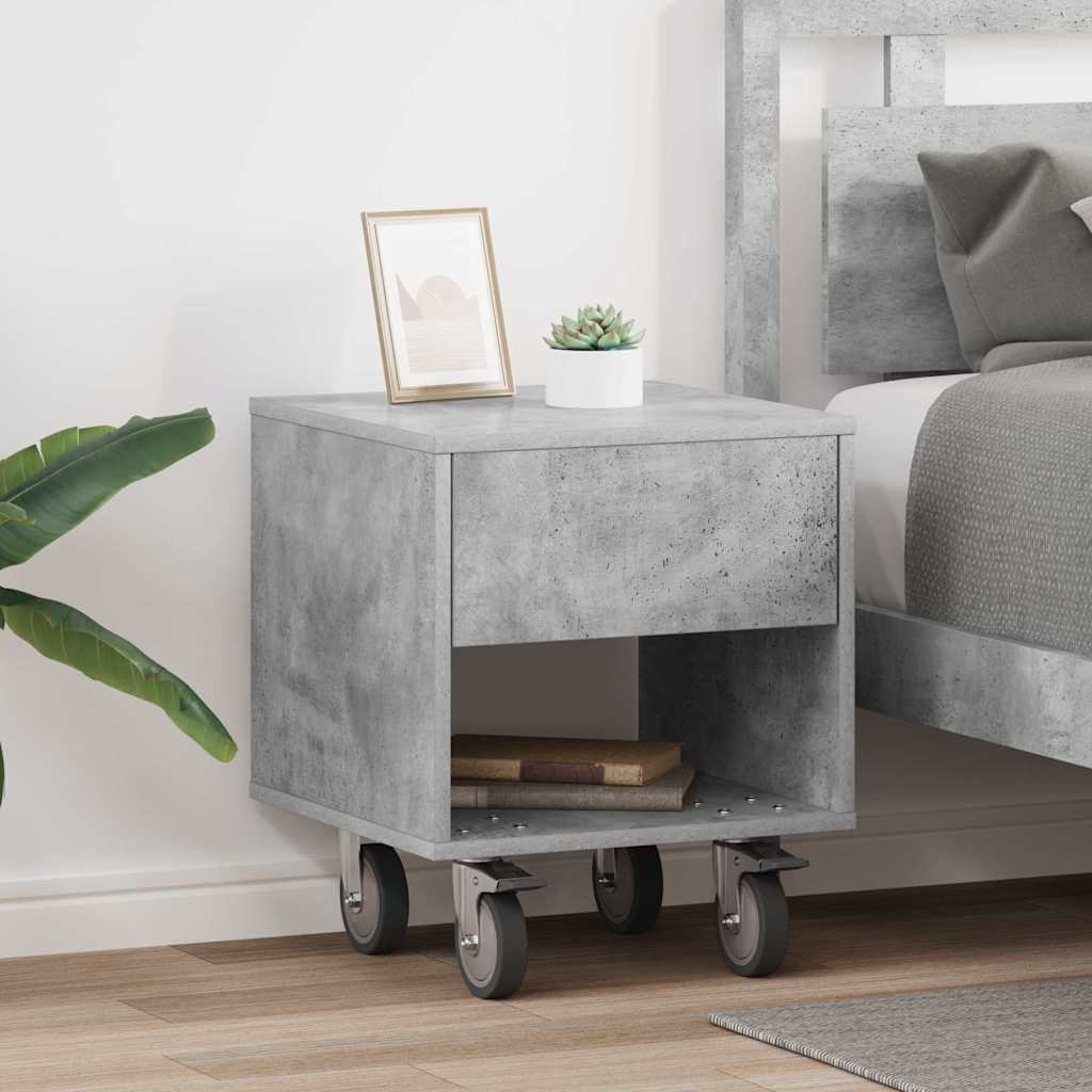 Table de chevet 2 pcs Gris béton 40,5 x 40 x 48 cm - XIOS