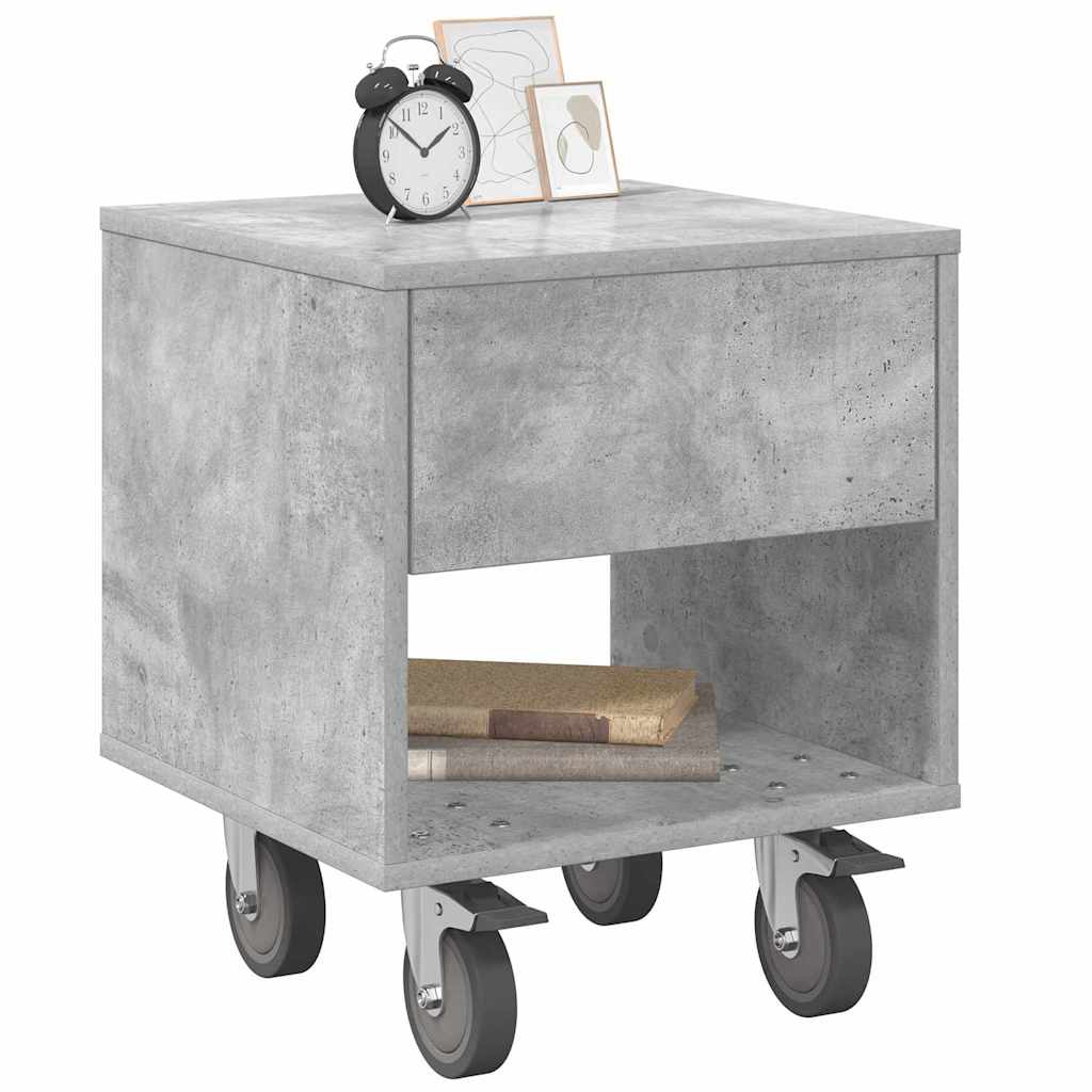 Table de chevet 2 pcs Gris béton 40,5 x 40 x 48 cm - XIOS