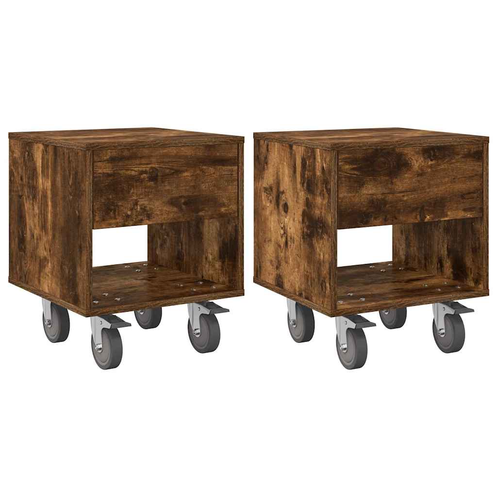 Table de chevet 2 pcs Chêne fumé 40,5 x 40 x 48 cm - XIOS