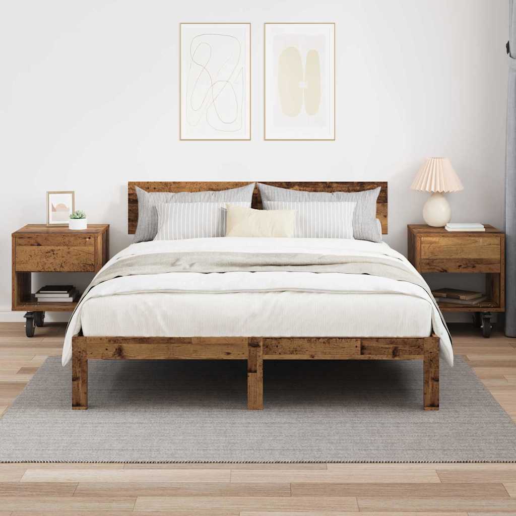 Table de chevet 2 pcs Bois ancien 40,5 x 40 x 48 cm - XIOS