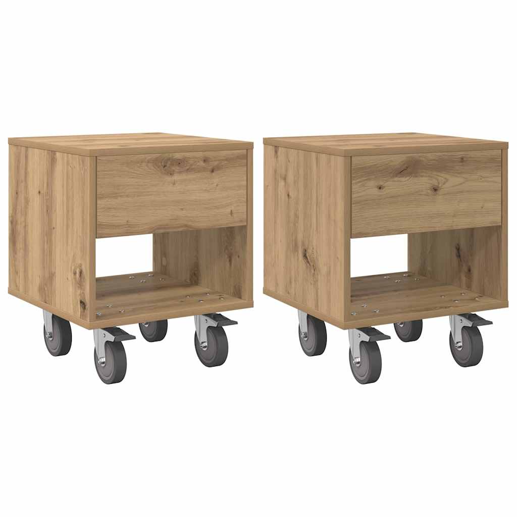 Table de chevet 2 pcs Chêne artisanal 40,5 x 40 x 48 cm - XIOS