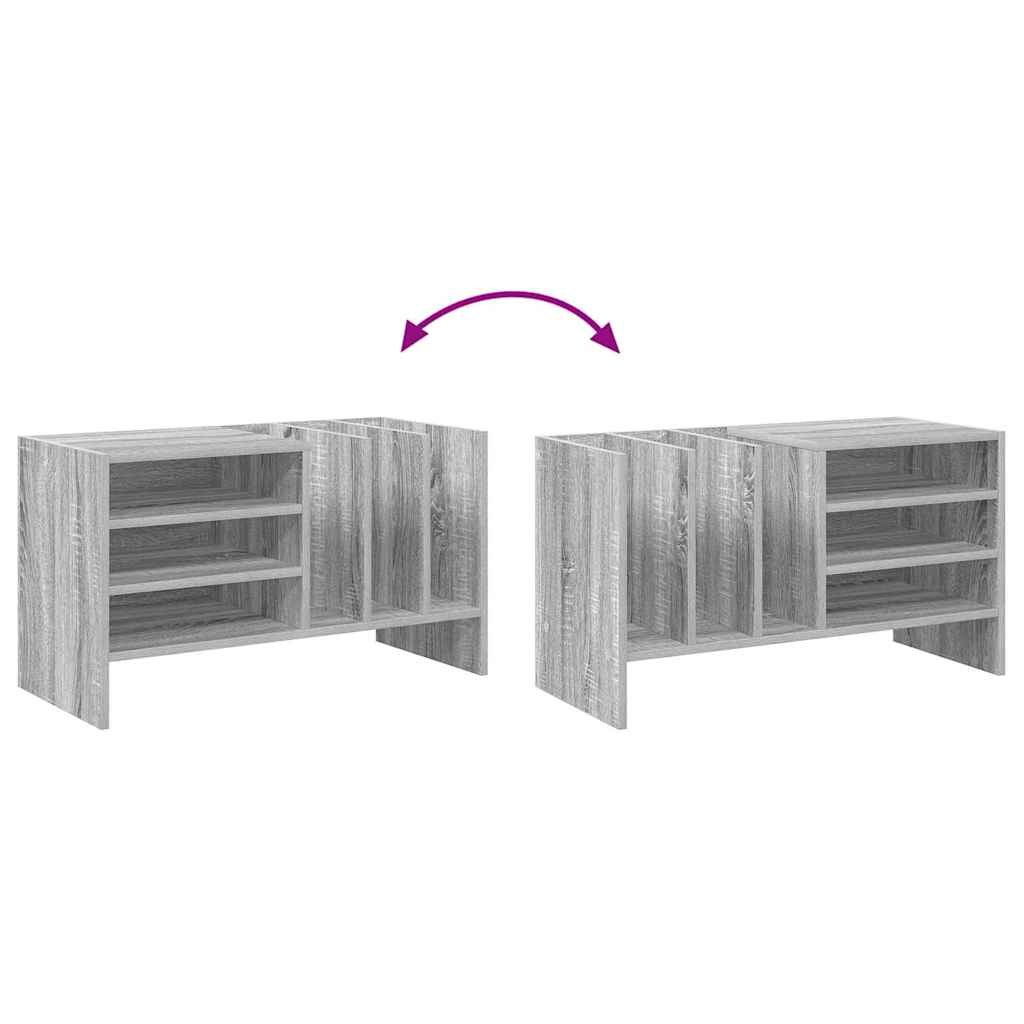 Meuble à vinyles avec étagère Gris Sonoma 78,5 x 35 x 45 cm - XIOS