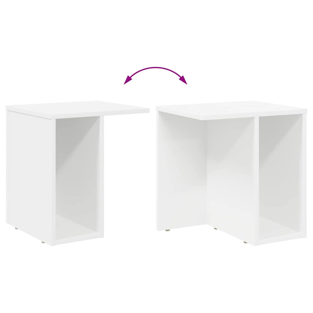 Table d'appoint 2 pcs Blanc 37 x 32 x 40 cm Bois d'ingénierie - XIOS