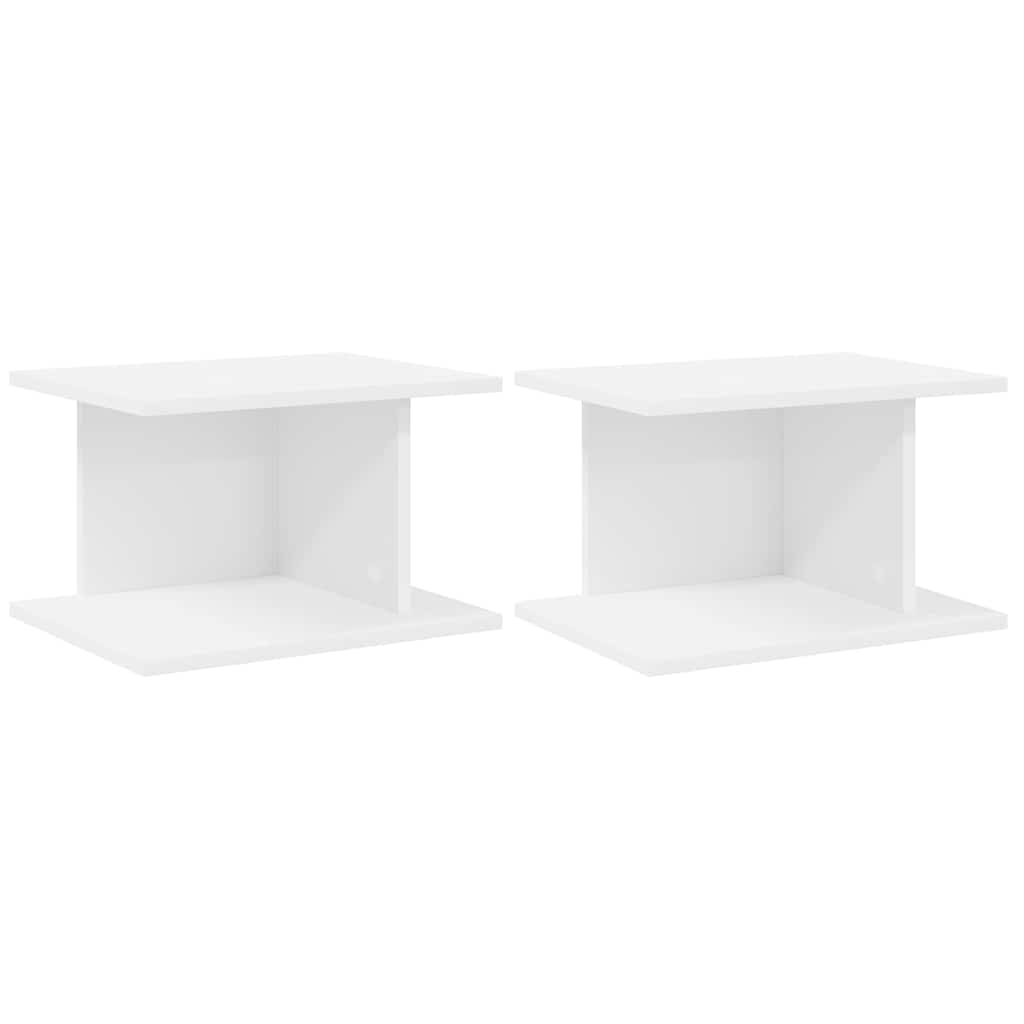 Table de chevet 2 pcs Blanc 40 x 30 x 25 cm Bois d'ingénierie - XIOS