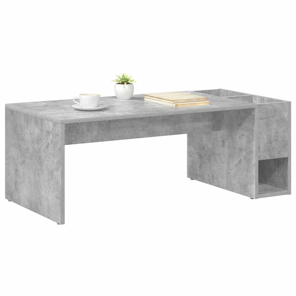 Table basse Gris béton 101,5 x 50 x 37 cm Bois d'ingénierie