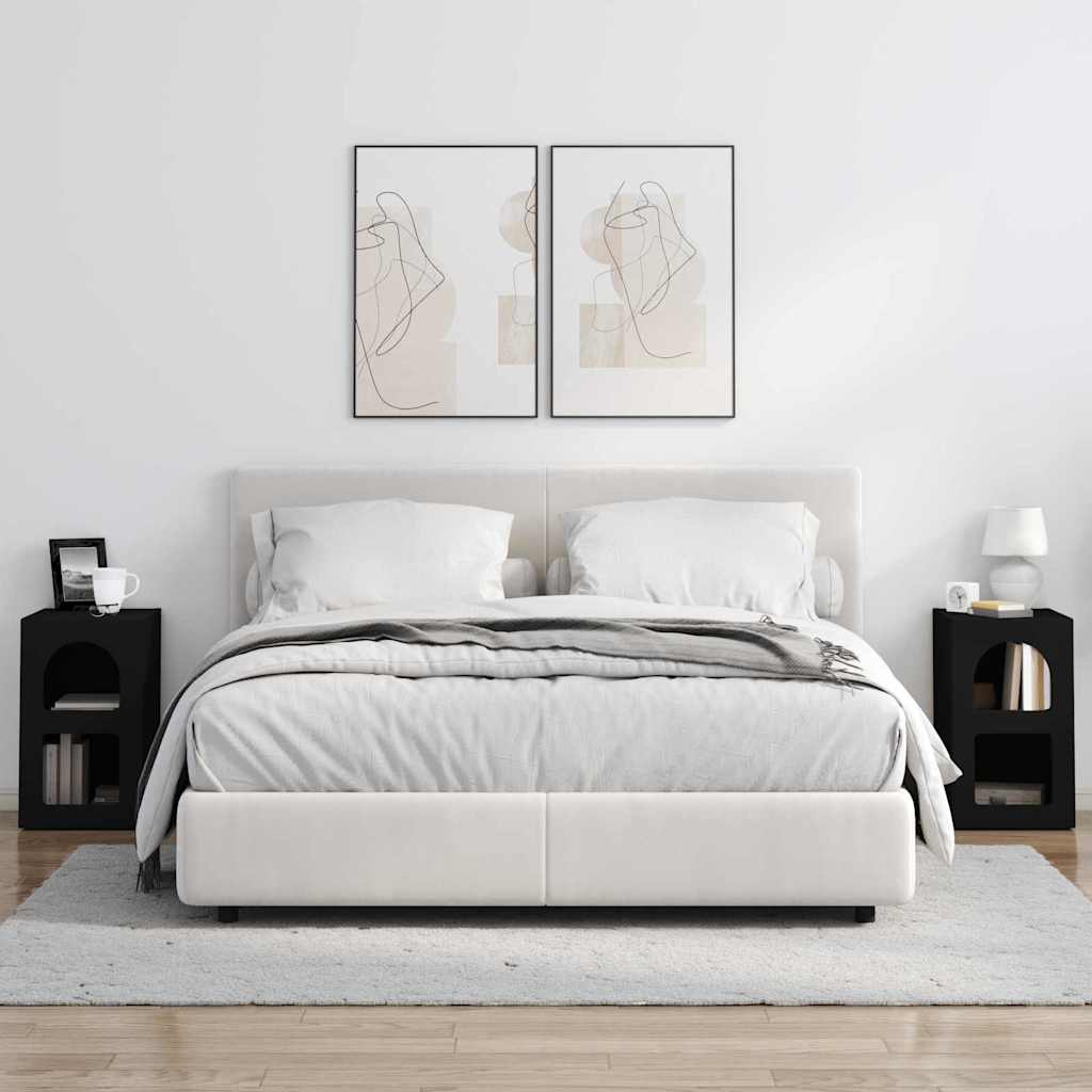Table de chevet 2 pcs Noir 29,5 x 33,5 x 50 cm - XIOS