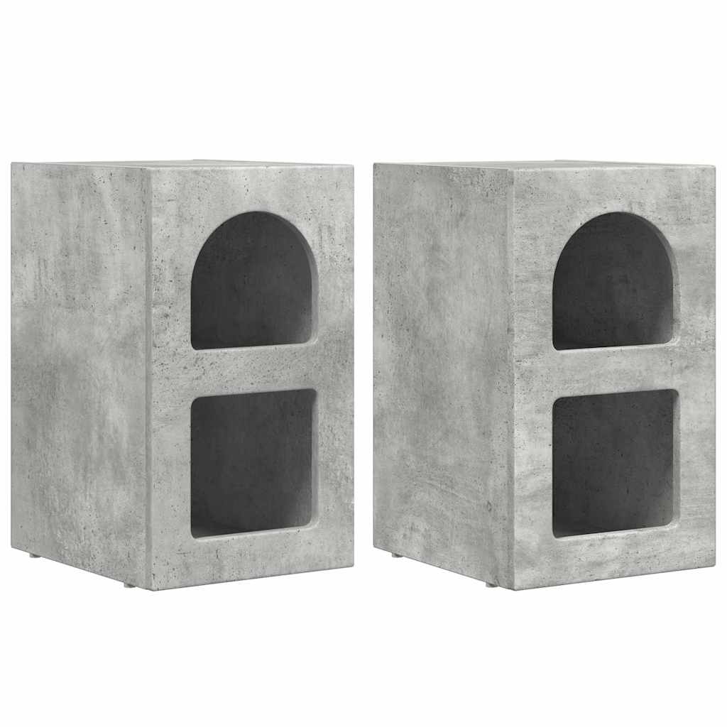 Table de chevet 2 pcs Gris béton 29,5 x 33,5 x 50 cm - XIOS