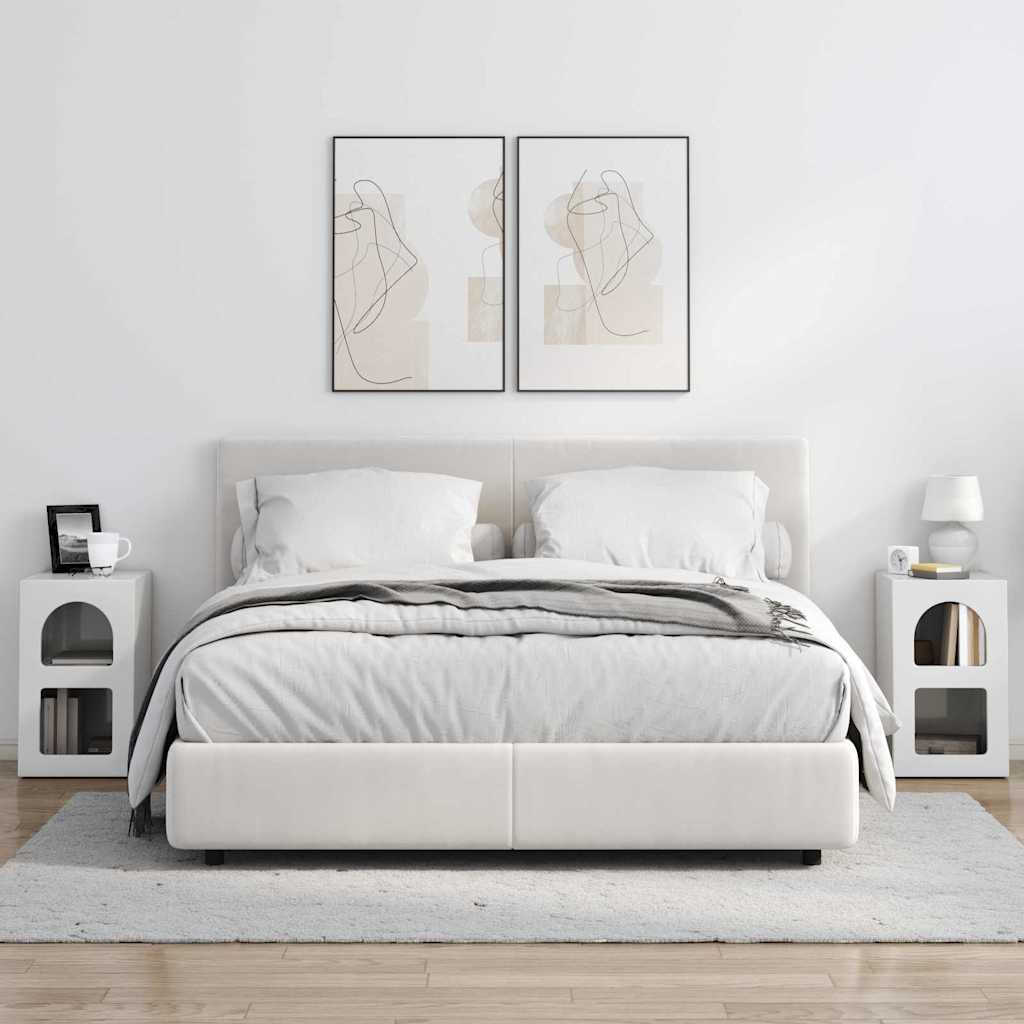 Table de chevet 2 pcs Blanc brillant 29,5 x 33,5 x 50 cm - XIOS