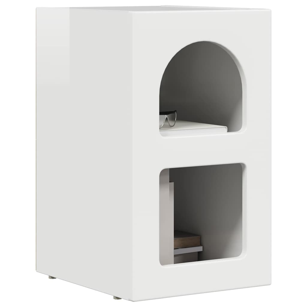 Table de chevet 2 pcs Blanc brillant 29,5 x 33,5 x 50 cm - XIOS