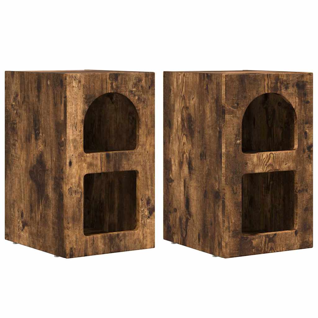 Table de chevet 2 pcs Chêne fumé 29,5 x 33,5 x 50 cm - XIOS