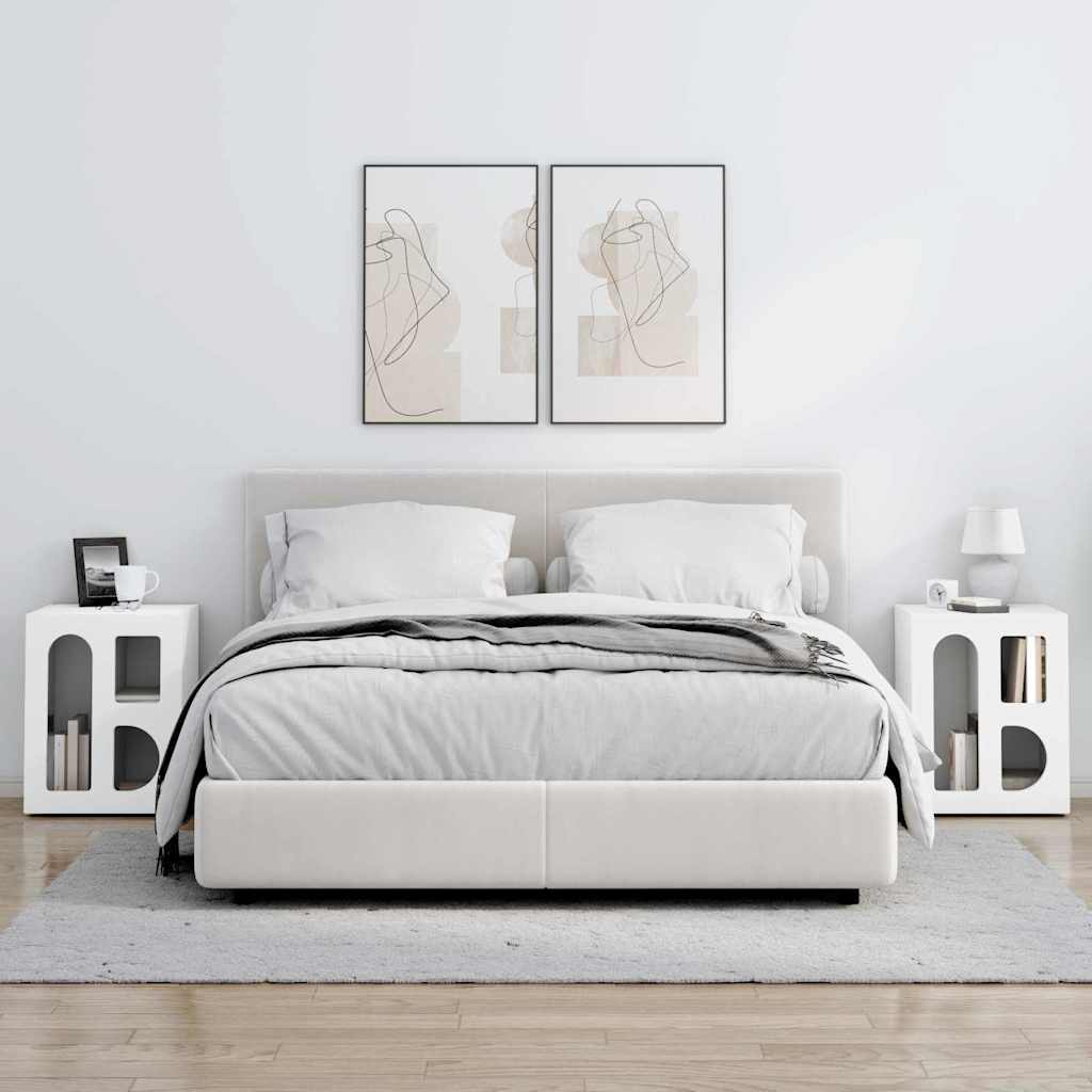 Table de chevet 2 pcs Blanc 40 x 35 x 50 cm Bois d'ingénierie - XIOS