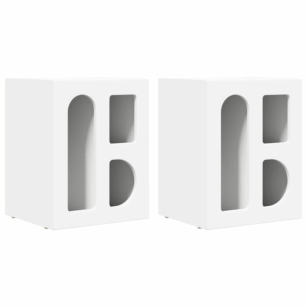 Table de chevet 2 pcs Blanc 40 x 35 x 50 cm Bois d'ingénierie - XIOS
