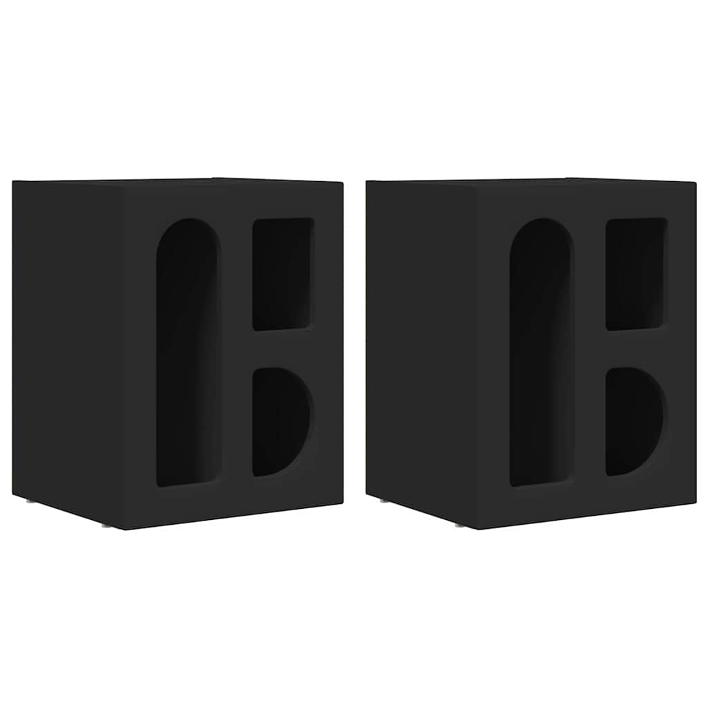 Table de chevet 2 pcs Noir 40 x 35 x 50 cm Bois d'ingénierie - XIOS