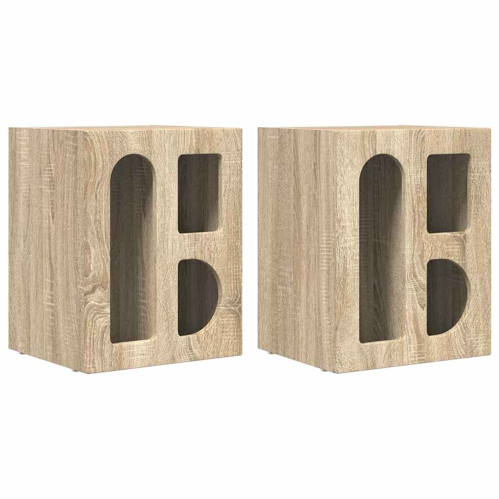 Table de chevet 2 pcs Chêne Sonoma 40 x 35 x 50 cm - XIOS