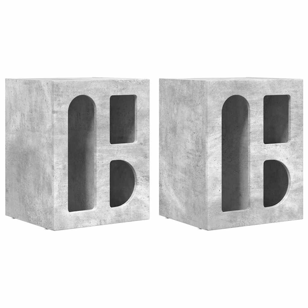 Table de chevet 2 pcs Gris béton 40 x 35 x 50 cm - XIOS