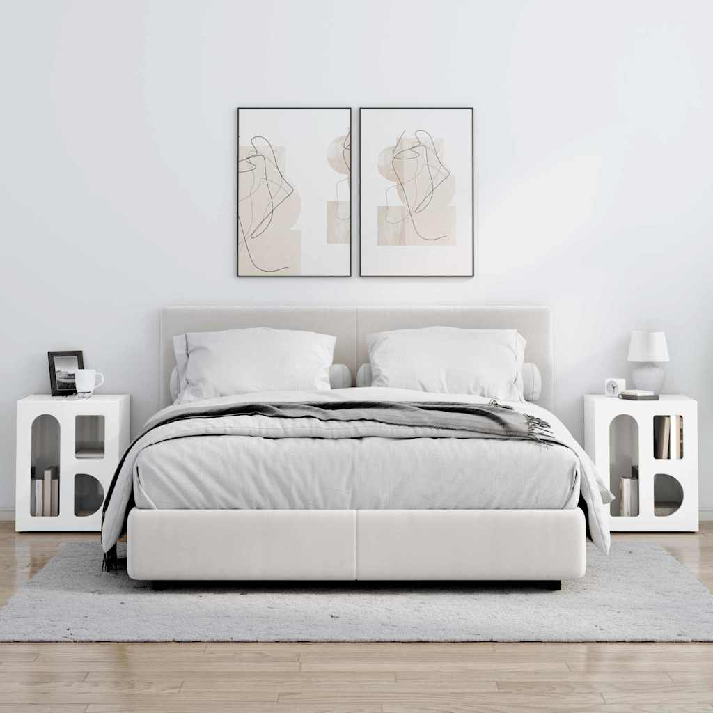 Table de chevet 2 pcs Blanc brillant 40 x 35 x 50 cm - XIOS