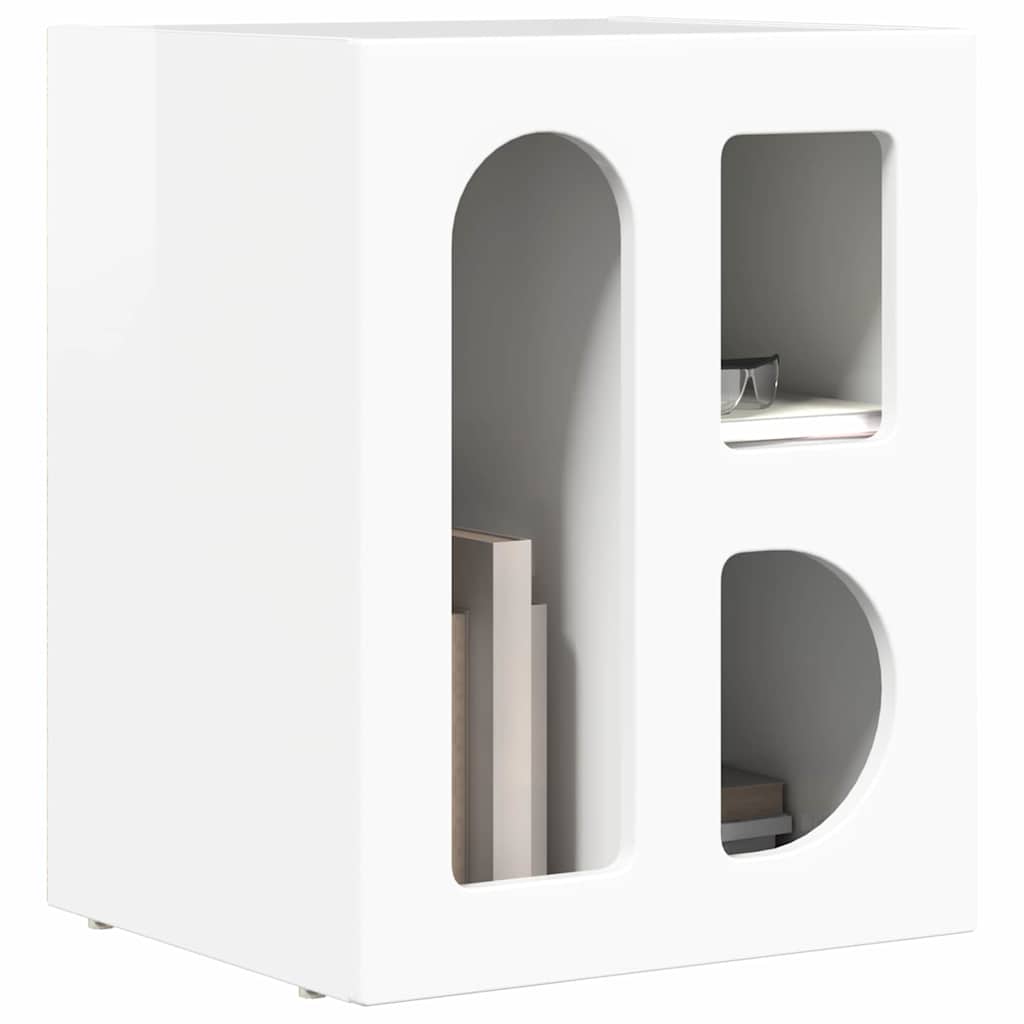 Table de chevet 2 pcs Blanc brillant 40 x 35 x 50 cm - XIOS