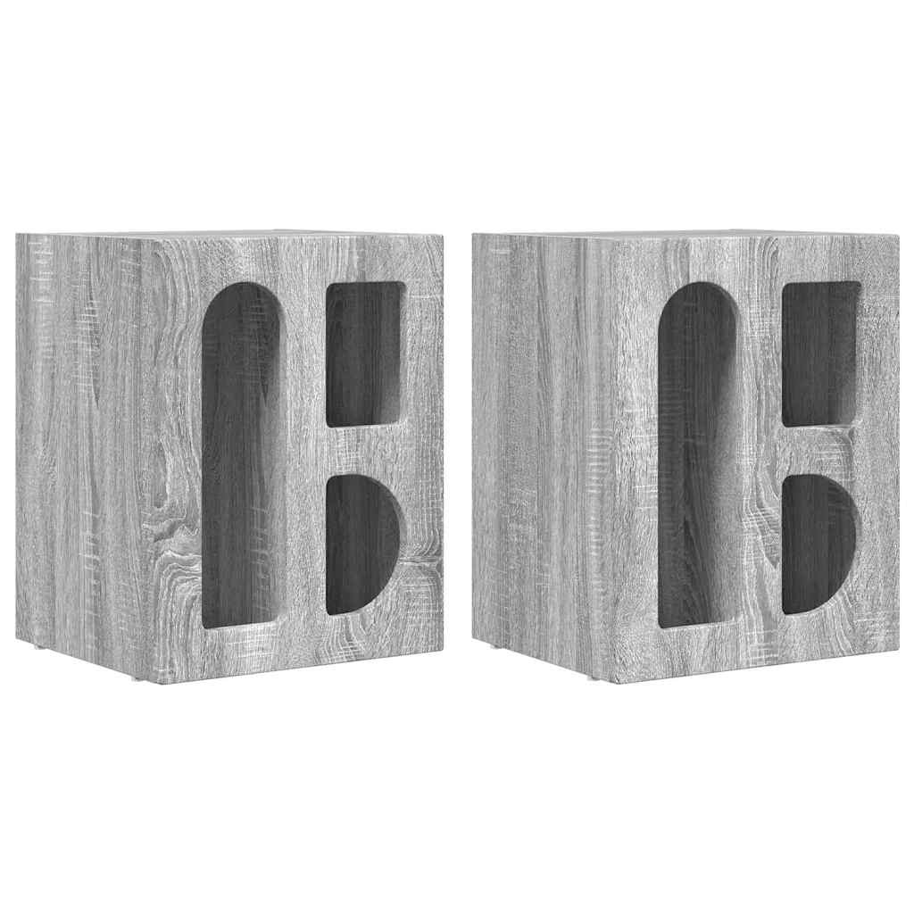 Table de chevet 2 pcs Gris Sonoma 40 x 35 x 50 cm - XIOS