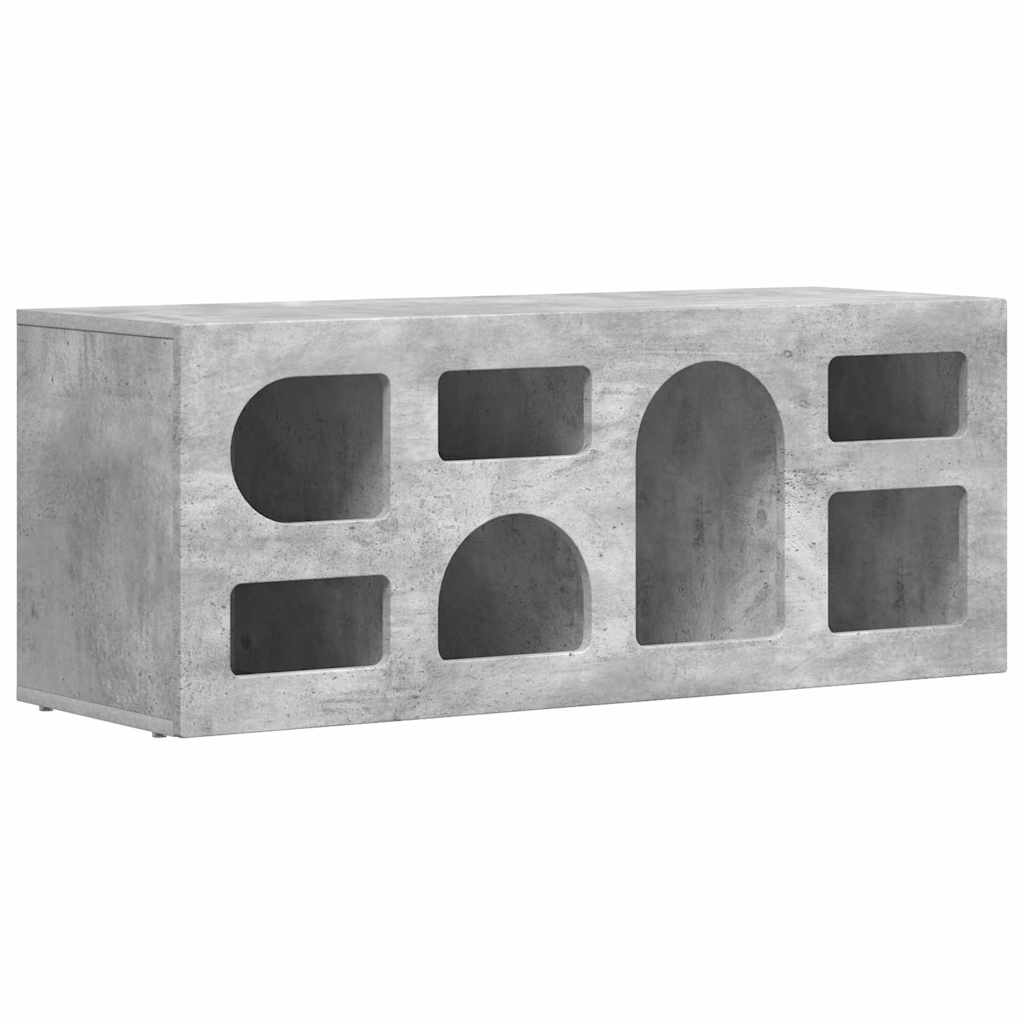 Meuble TV Gris béton 100 x 35 x 40 cm Bois d'ingénierie - XIOS