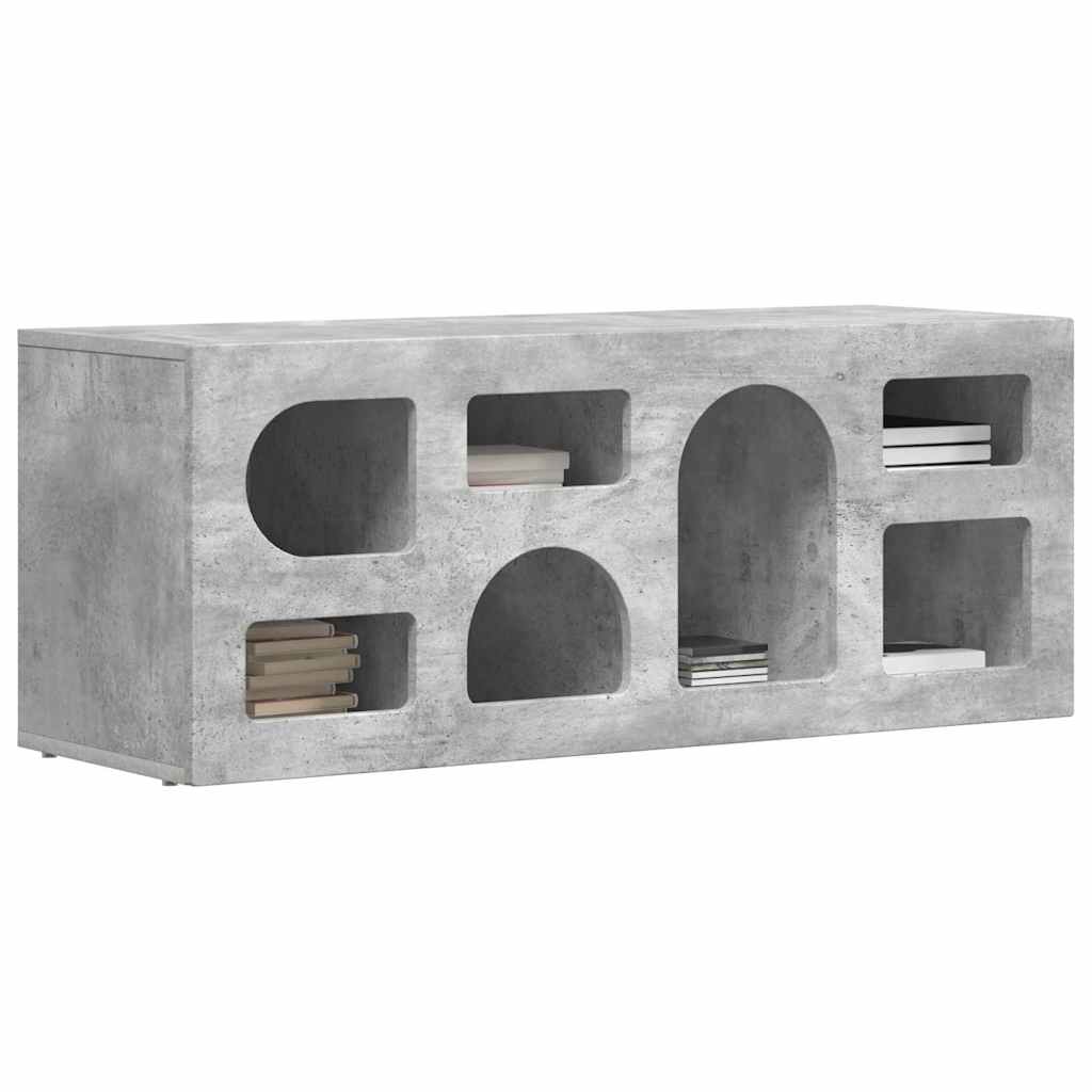Meuble TV Gris béton 100 x 35 x 40 cm Bois d'ingénierie - XIOS