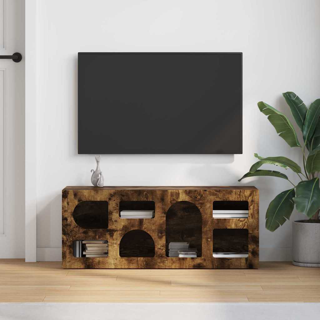 Meuble TV Chêne fumé 100 x 35 x 40 cm Bois d'ingénierie - XIOS