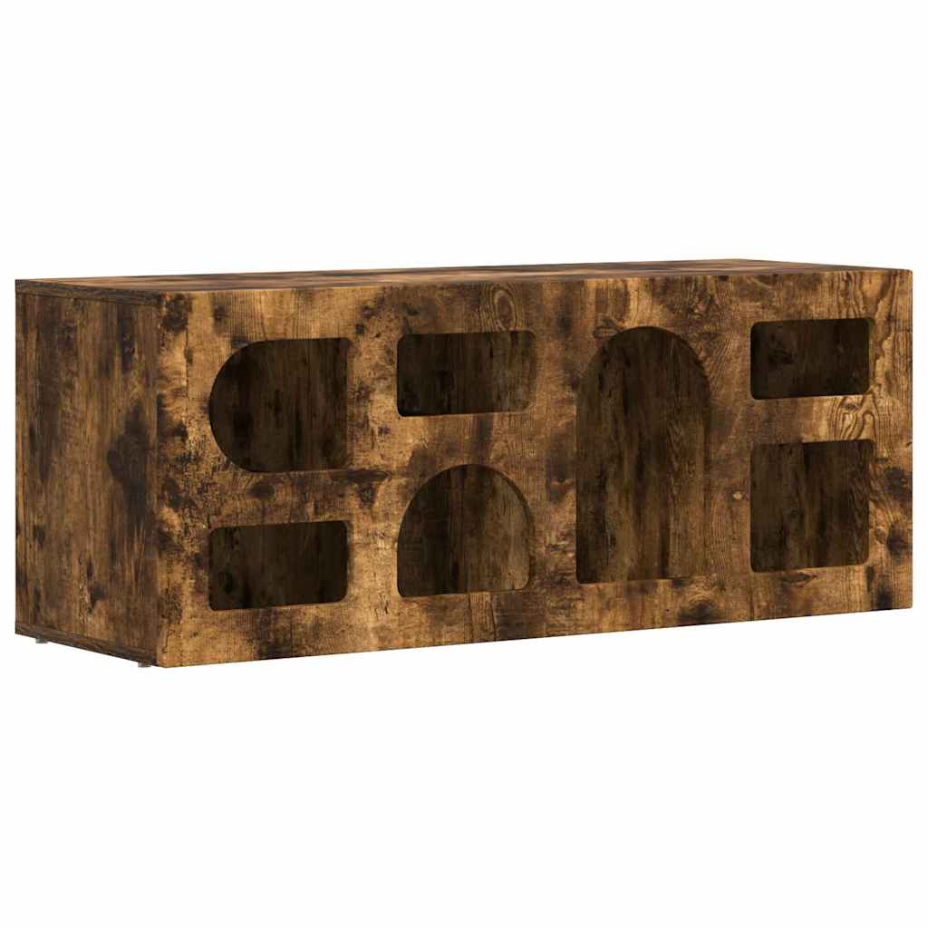 Meuble TV Chêne fumé 100 x 35 x 40 cm Bois d'ingénierie - XIOS